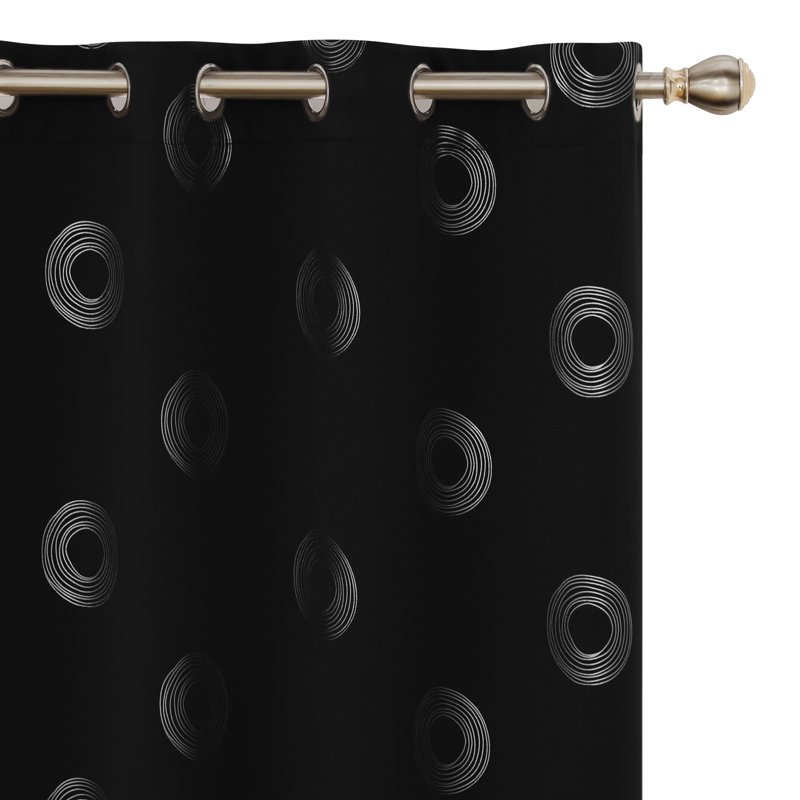 Gudelia Room Darkening Curtain Single Panel, Black, 42" W x 63" L