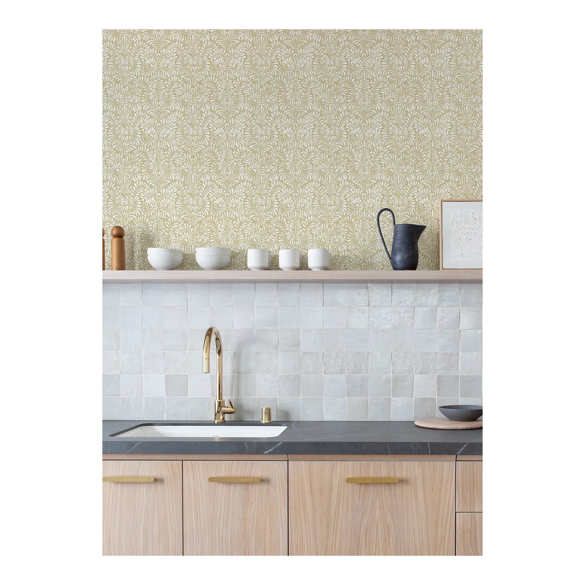Cedric Floral Wallpaper, Yellow