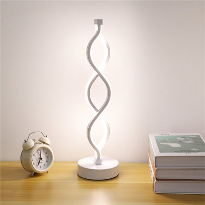 Timmothy 44cm White Table Lamp with USB