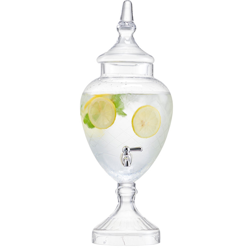 Elegant 1 Gallon Clear Glass Beverage Dispenser with Spigot