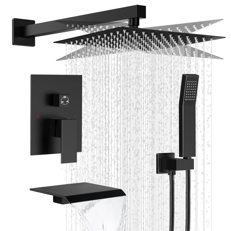 Robinet de douche 10 po, Noir mat