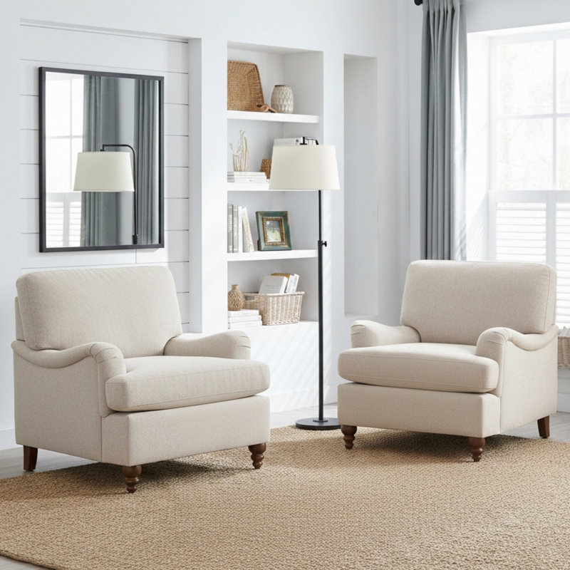 Bantry Upholstered Armchair - Set Of 2, Beige