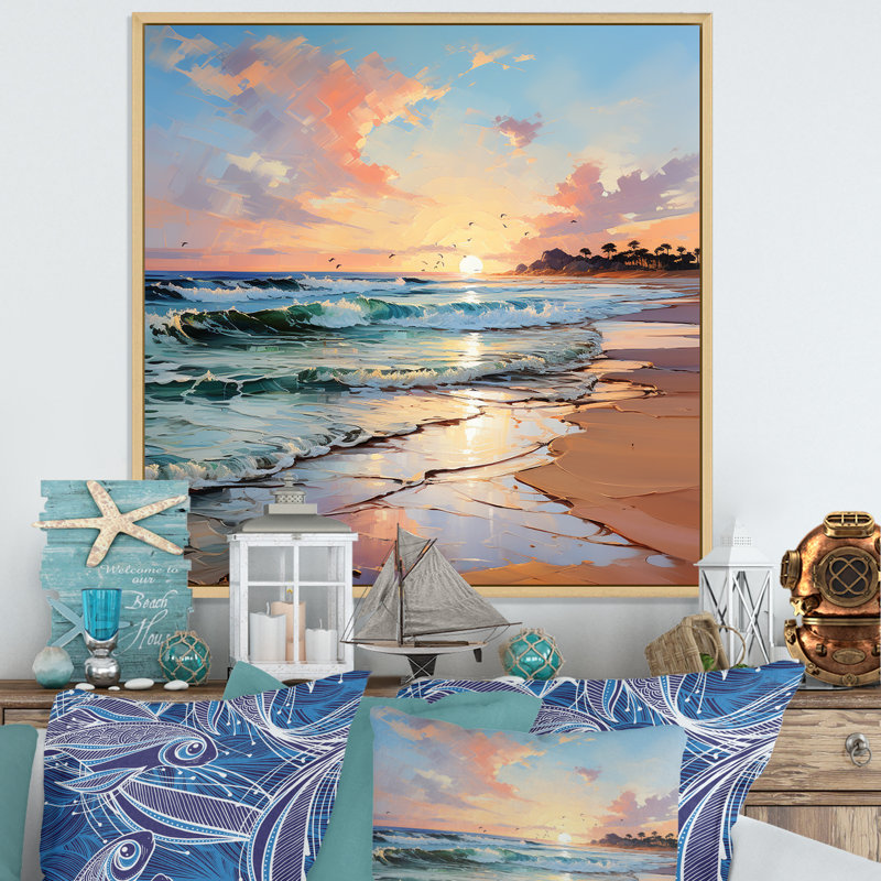 Coastal Harmony Panorama, Cadre naturel flottant, H 24 po x l 24 po x P 1 po