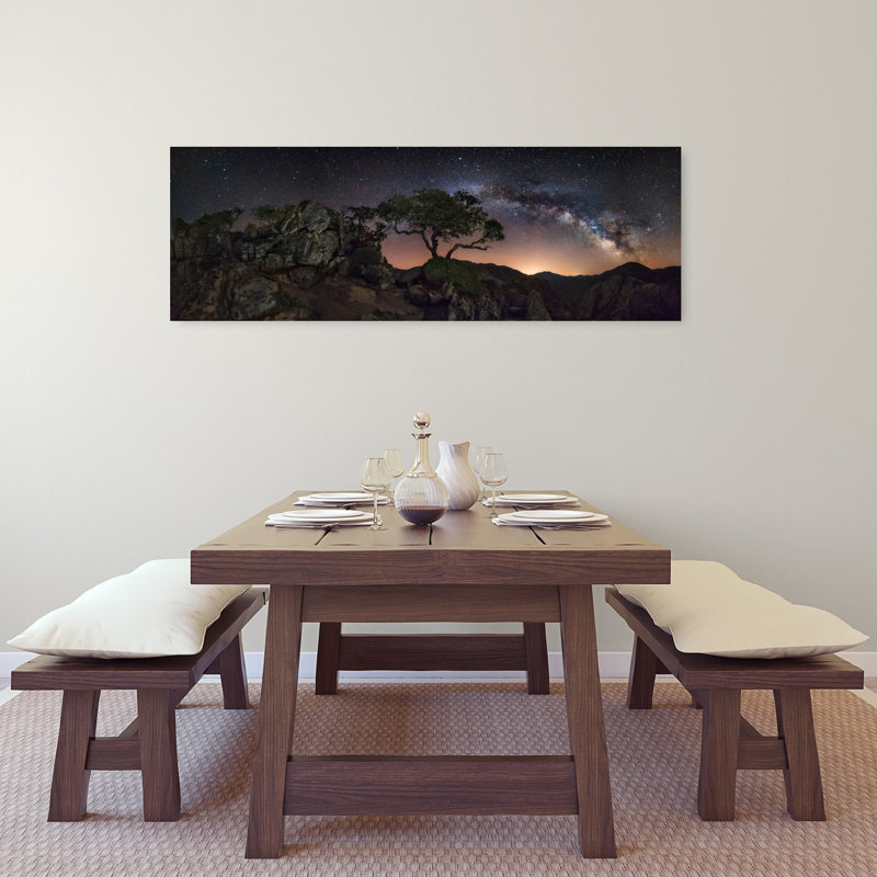 Starry Night Tree by Ivan Pedretti - Wrapped Canvas Panoramic Print, 40.64 cm H x 121.92 cm W