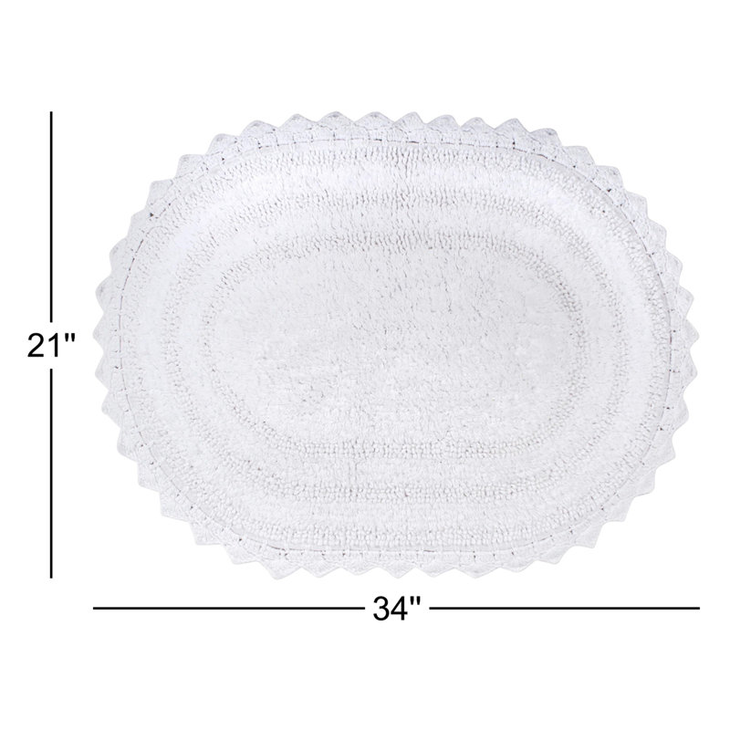 Lisk Bath Rug, White, 21" W x 34" L