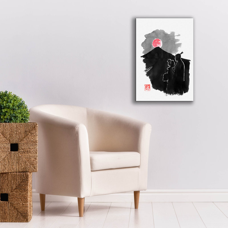 «Lune Rouge» par Pechane, art mural sur toile, H 26 po x l 18 po