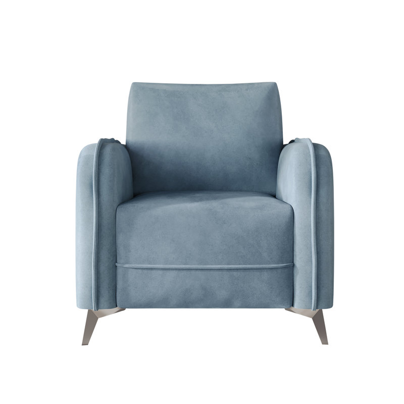 Belmont Velvet Upholstered Chair, Light Blue