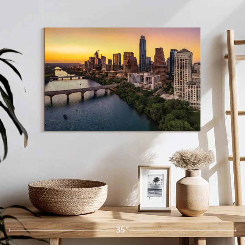 Skyline de Sirci Austin au crépuscule, H 16 po x l 24 po
