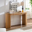 Table de salle à manger moderne de 58,92 po avec console courbée à rayures verticales et table de bout à conception verticale