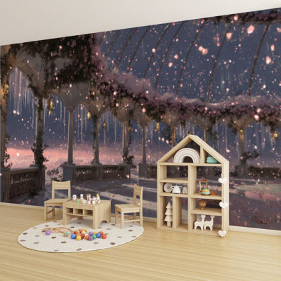 Papier peint adhésif auto-adhésif moderne pour la chambre à coucher, avec paysage cinématographique fantastique