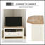 Meuble télé d'angle pouvant accueillir jusqu'à 50 po, console de divertissement avec tiroirs et compartiment de rangement ouvert pour le salon, blanc
