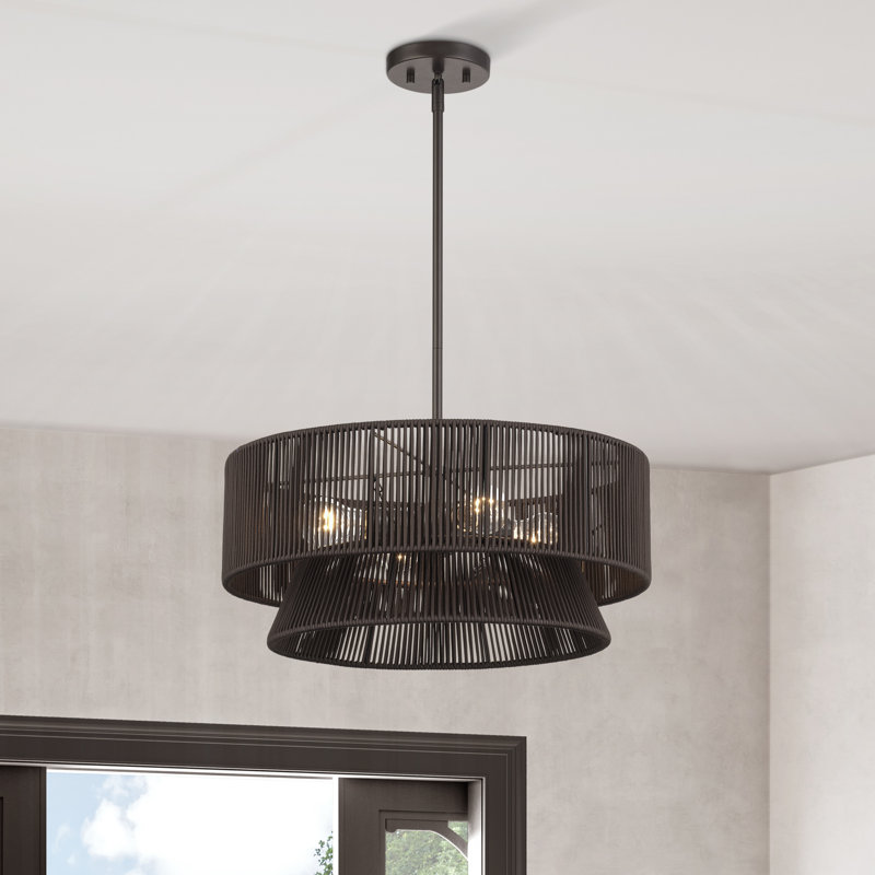 Lustre suspendu 4 lumières Aurea, Bronze, Brun