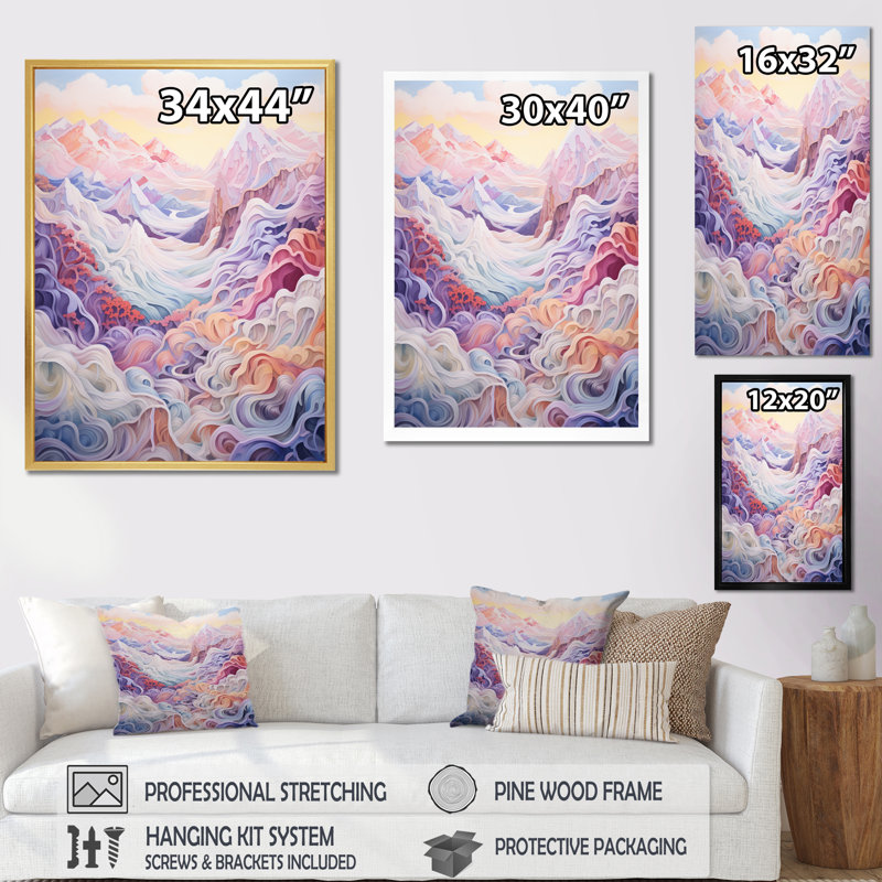 «Majestic Mountain Views I», reproduction sur toile, Cadre simple noir, H 40 po x l 30 po x P 1,5 po