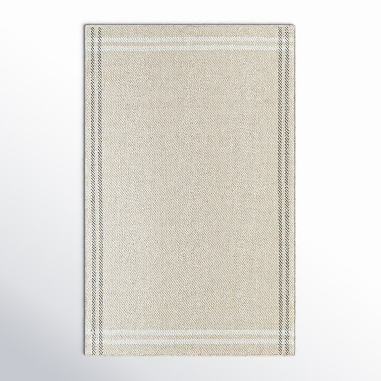 Lavande Wool Area Rug in Ivory/Black/Beige