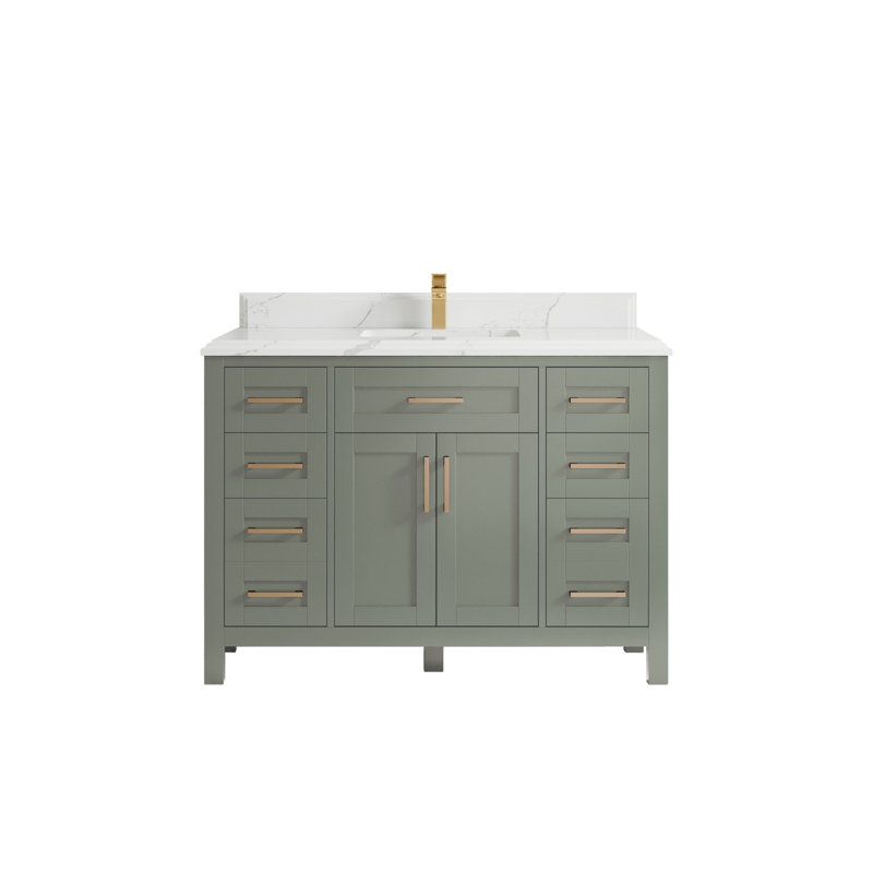 Cambridge 48'' Single Bathroom Vanity with Quartz Top, Calacatta Laza