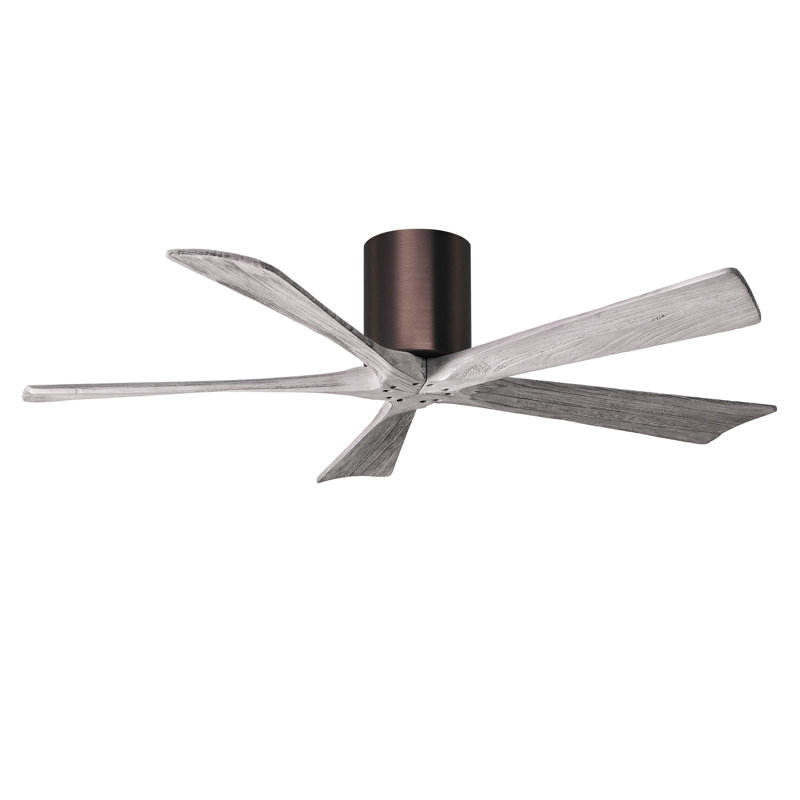 Ventilateur à pales encastré 5 pales Irene, Bronze brossé, Ton bois de grange, 52"