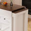 Îlot de cuisine 74,8 po avec table de salle à manger extensible et prise de courant - Chariot de rangement sur roulettes avec 3 tiroirs et armoire à 2 portes pour la salle à manger, blanc