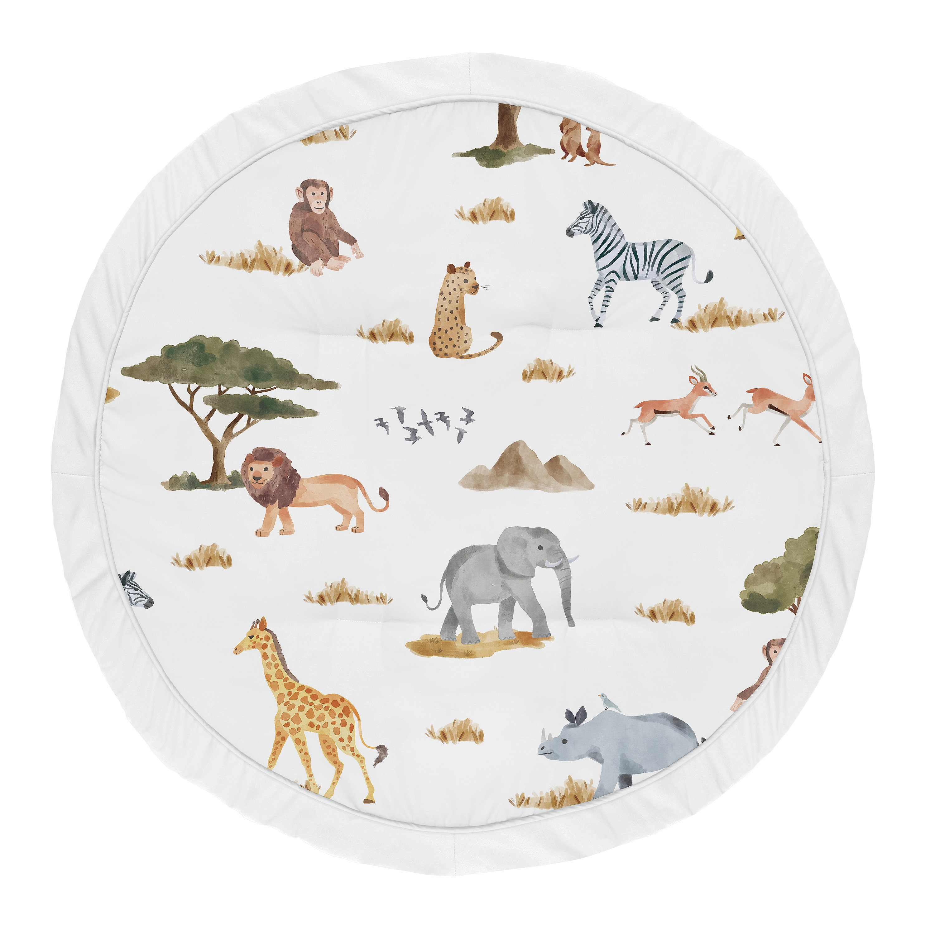 Play Mat With Forest Animals, Cotton Play Mat, Mat With Removable Cover, Thick  Foam Mat. 