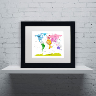 'World Map for Kids II' Framed Art