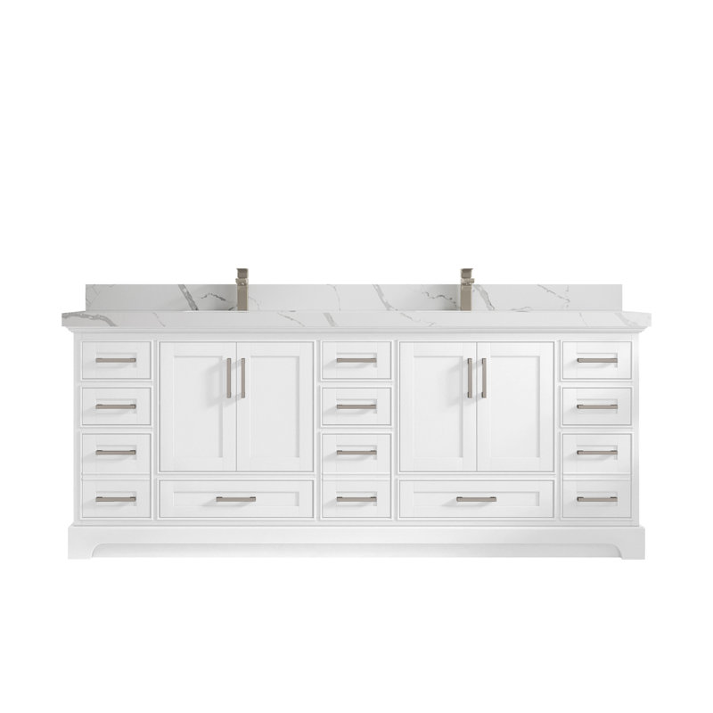 Ensemble de meuble-lavabo double 84 po, Calacatta Laza
