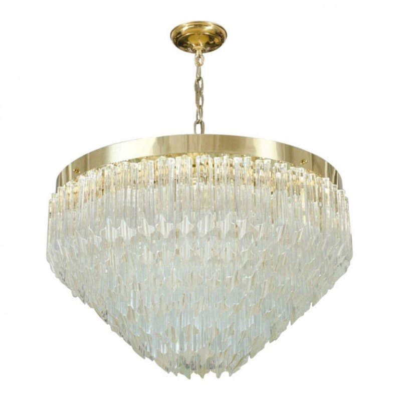Lustre empire en laiton à 6 lumières Olana, Transparent, 42” WIDE X 49” HEIGHT, Or antique