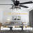 52'' Modern 5-Blade Crystal Indoor Ceiling Fan With Light Kit And Remote Control, Black Reversible DC Motor Chandelier Fan