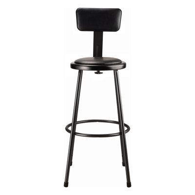 Backed Ergonomic Lab Stool with Footrest