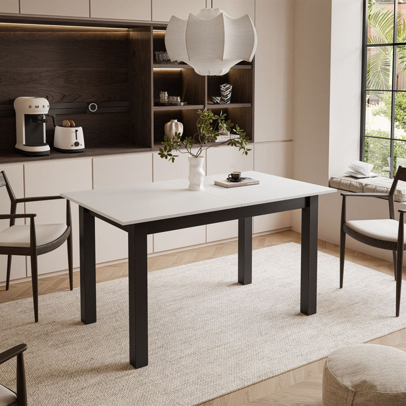 Extendable table ARTON 140 cm, Black, White