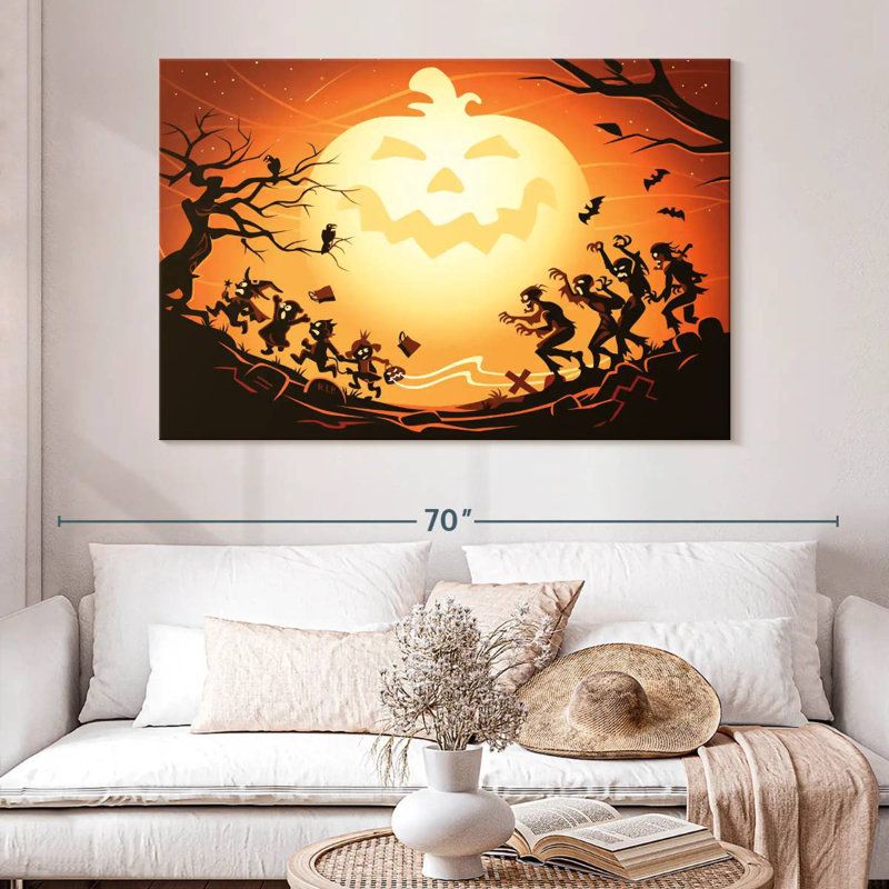 Citrouille d'Halloween, H 34 po x l 51 po