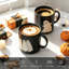 Ensemble de grandes tasses en grès noir Halloween