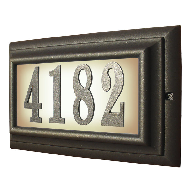 Plaque d'adresse murale 1 ligne Edgewood, Bronze huilé, Oui
