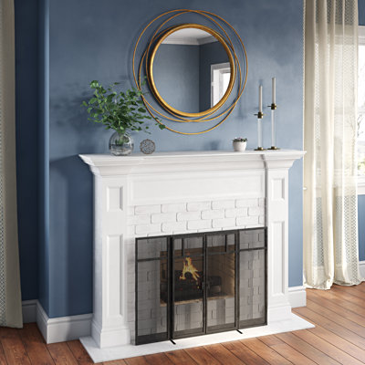 Ansley Round Metal Modern Wall Mirror