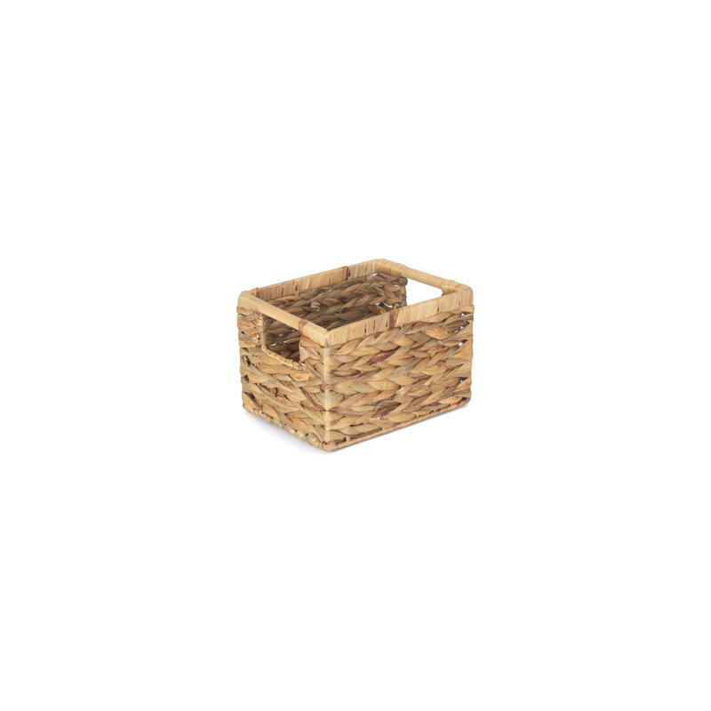 Wicker Water Hyacinth Storage Basket, 16cm H x 24cm W x 19cm D
