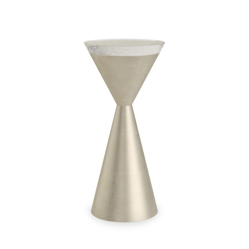 Spy Glass Glass End Table, Cream
