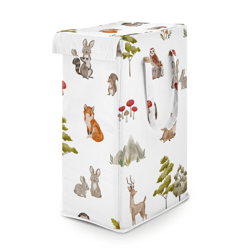 Panier à linge pliable avec poignées Watercolor Forest Forest par Sweet Jojo Designs