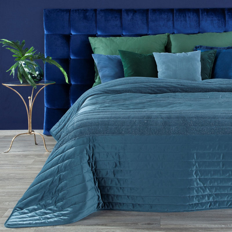 Megaira Polyester Solid Colour Bedspread, Dark Grey