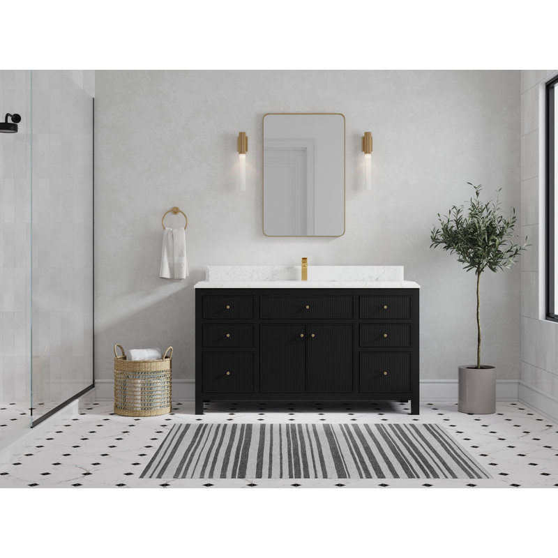 60'' Single Bathroom Vanity with Quartz Top, Empira