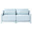 Fauteuil ergonomique à deux places bleu ciel en chenille, avec 2 coussins lombaires, structure en bois, éponge résiliente, pour décoration artisanale idéale en chenille-805361342