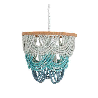 3 - Light Unique / Statement Tiered Chandelier with Beaded Accents