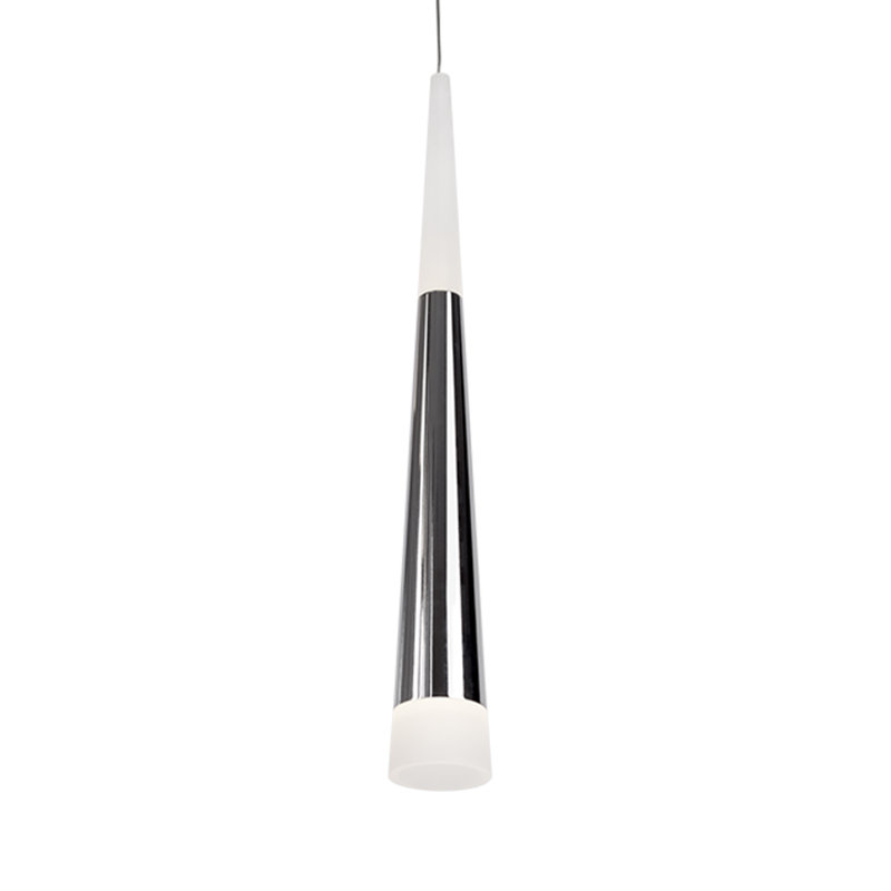 Sleek Ultra 1-Light LED Chrome Pendant with Dual Frosted Shades