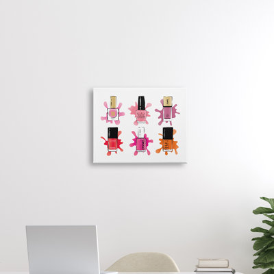 Splash, vernis à ongles, glam, rose, mauve et orange - impression