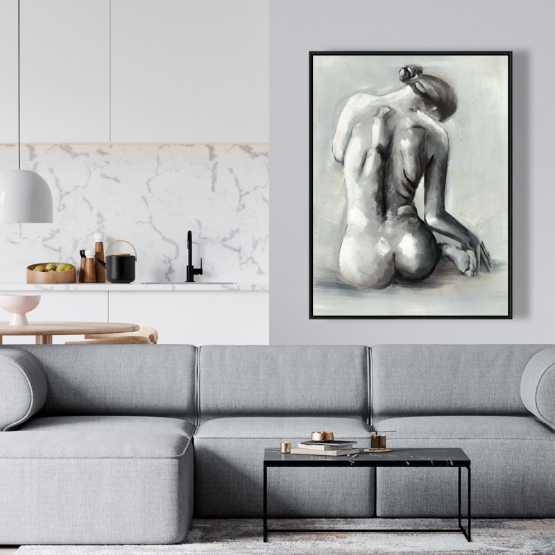 Nude Woman From Behind Print On Canvas