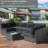 14-Piece Replacement Water-Resistant Zippered Machine Washable Outdoor Furniture Slipcovers for 6-Seater Patio Sofa Seat and Back Pillows (Covers Only)-2119903010