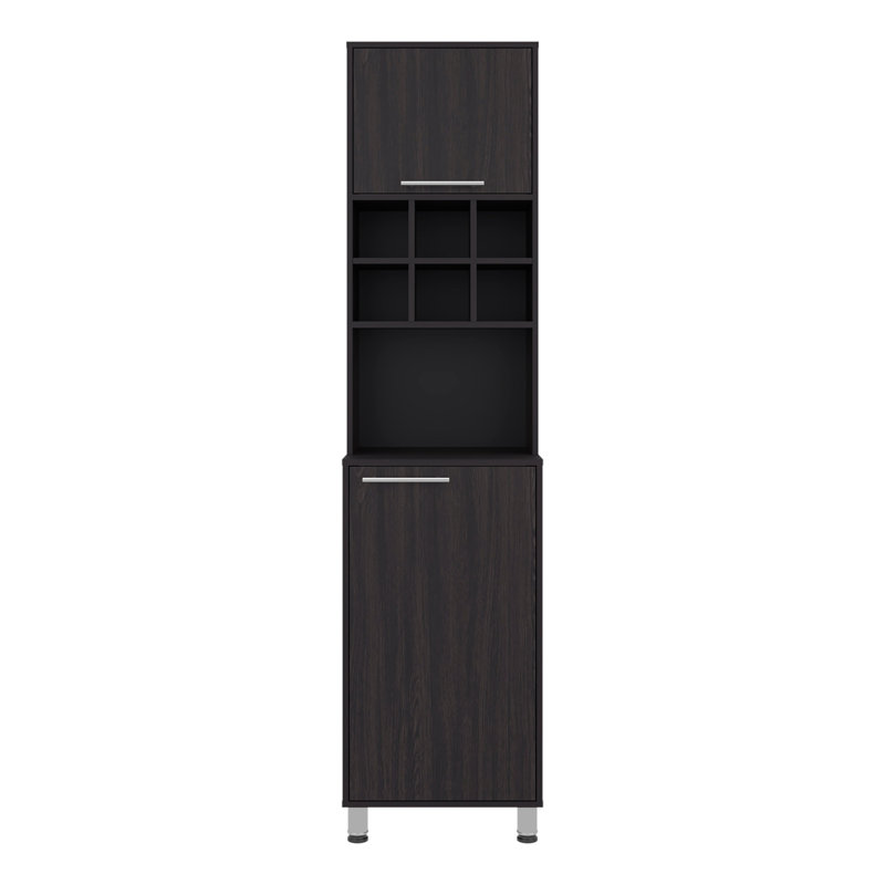 Garde-manger Barcelona, armoire de rangement fonctionnelle et élégante pour optimiser votre espace, Wengé
