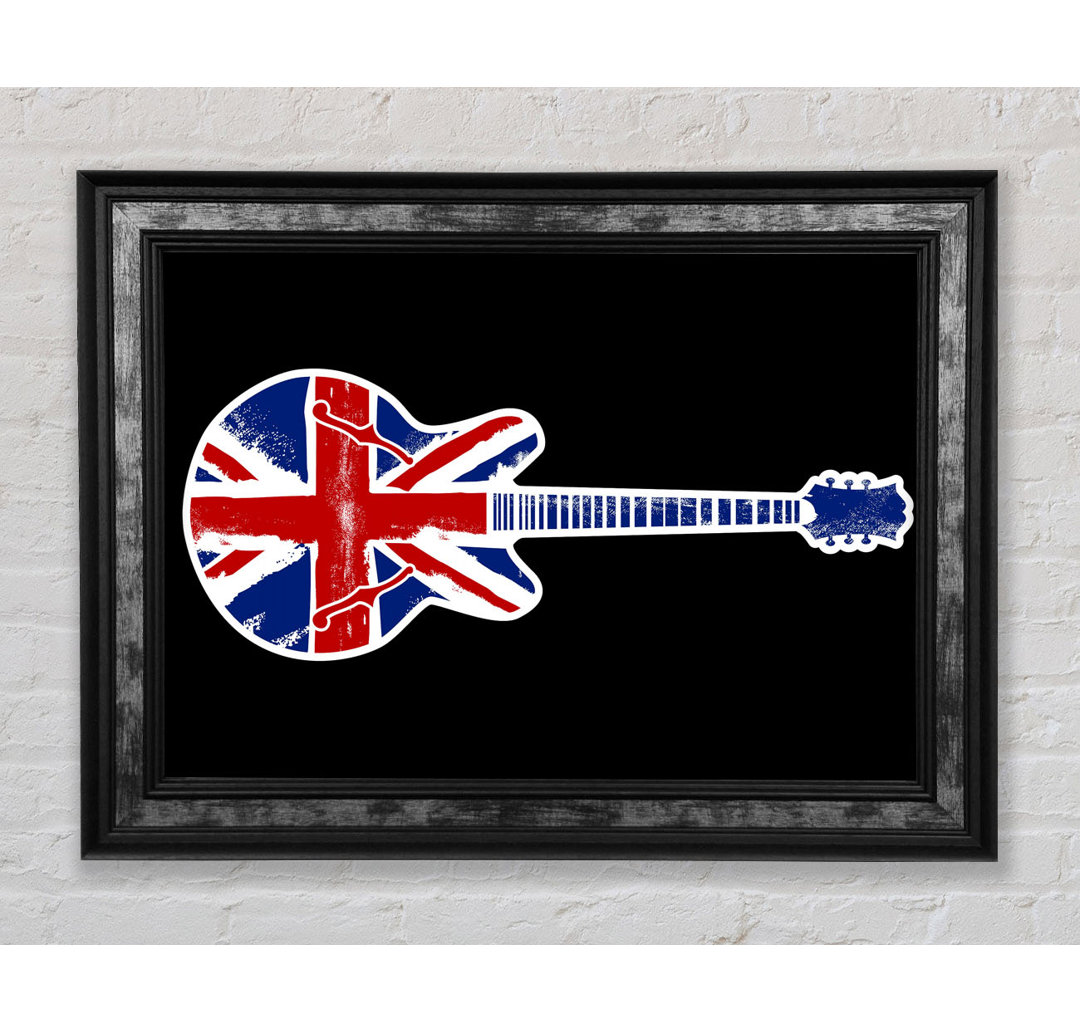 Gitarre Britische Flagge - Einzelner Bilderrahmen Kunstdrucke