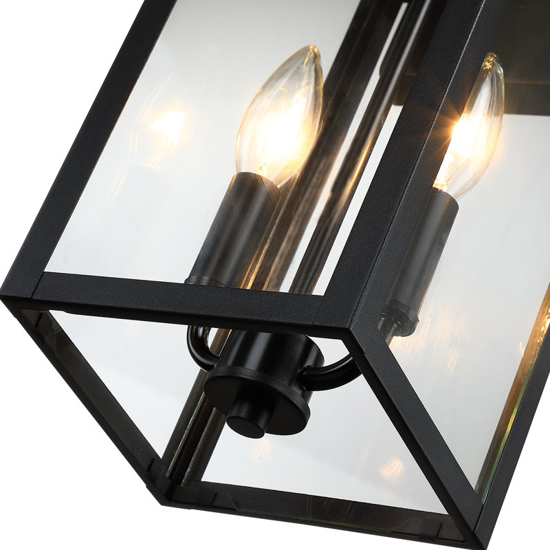 Applique murale d'extérieur 18 po 2 lumières, Noir satiné
