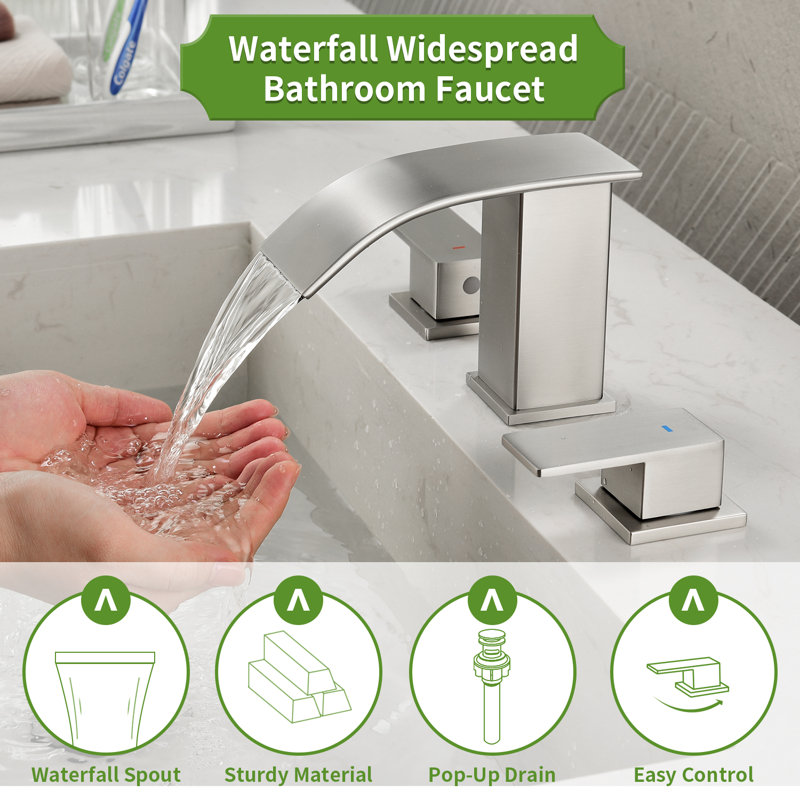 Widespread Bathroom Faucet, Brushed Nickel