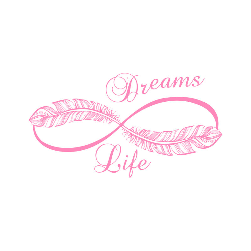 Décalcomanie murale « infinity life rêves » Donnie, Rose tendre