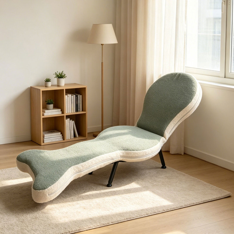 Fauteuil relax pliable multipositions de 180 cm (70,8 po), en velours peluche ergonomique avec structure en métal, idéal pour le salon, la chambre ou un petit appartement. Couleur : brun et gris.