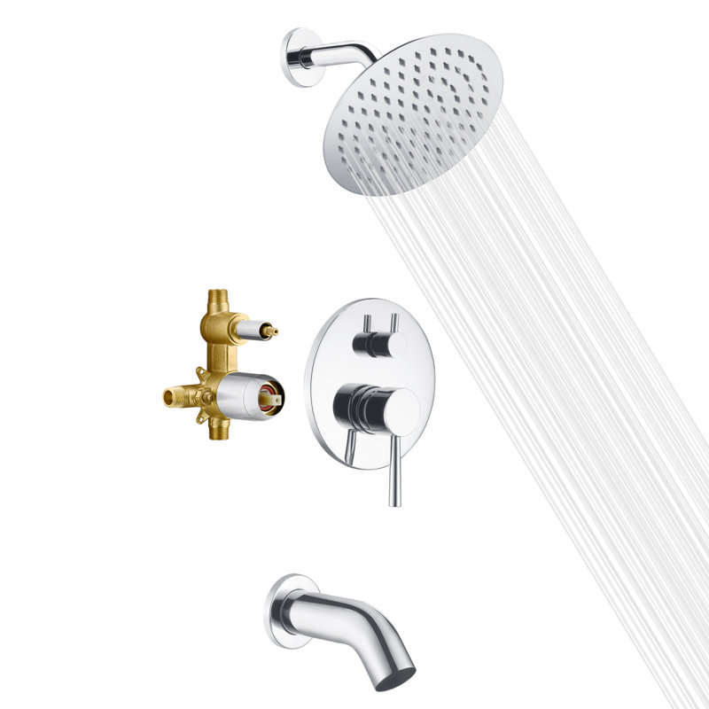 Dual Function Concealed Mixer Showers with Rough in-Valve, Chrome